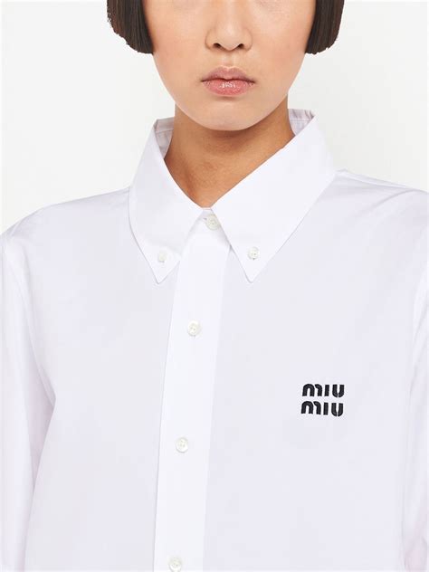 miu miu button down|Miu Miu button.